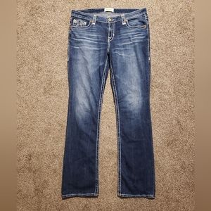 Big Star stretchy bling embellished distressed jeans size 32L in great condition